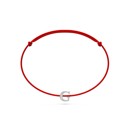 String bracelet with Diamond in White Gold