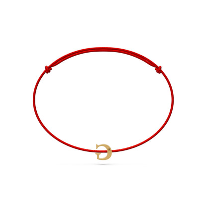 String bracelet with Diamond in Yellow Gold