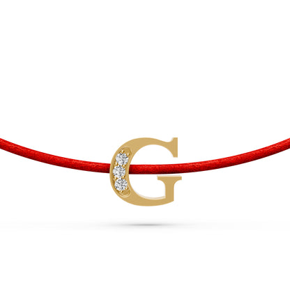 String bracelet with Diamond in Yellow Gold