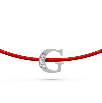 String bracelet with Diamond in White Gold