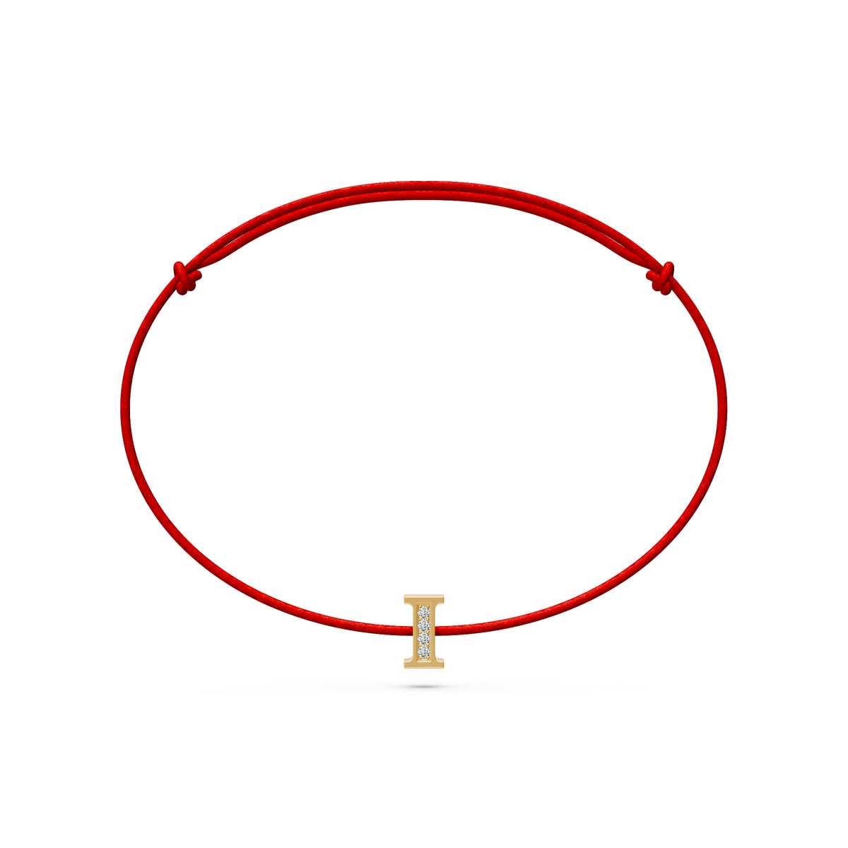String bracelet with Diamond in Yellow Gold