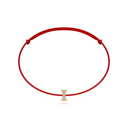 String bracelet with Diamond in Yellow Gold