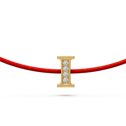 String bracelet with Diamond in Yellow Gold