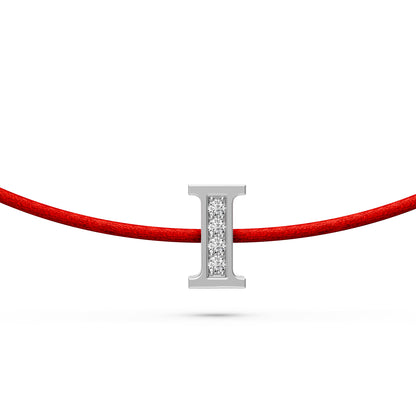 String bracelet with Diamond in White Gold
