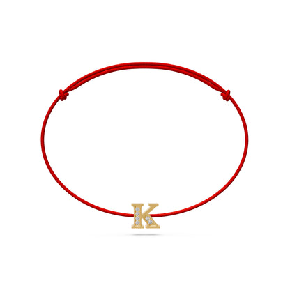 String bracelet with Diamond in Yellow Gold