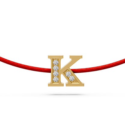 String bracelet with Diamond in Yellow Gold