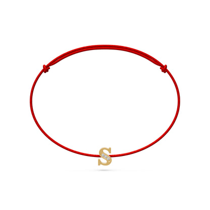 String bracelet with Diamond in Yellow Gold