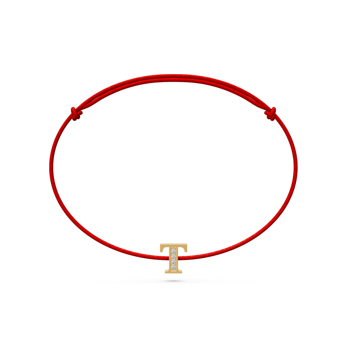 String bracelet with Diamond in Yellow Gold