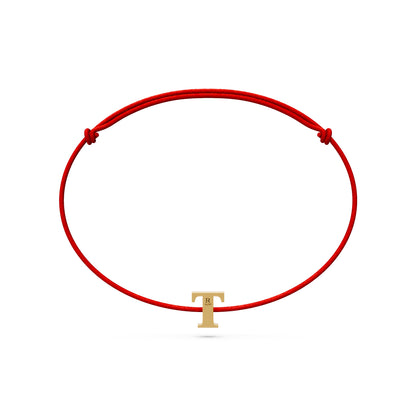 String bracelet with Diamond in Yellow Gold