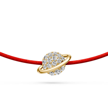 String bracelet with Diamond in Yellow Gold
