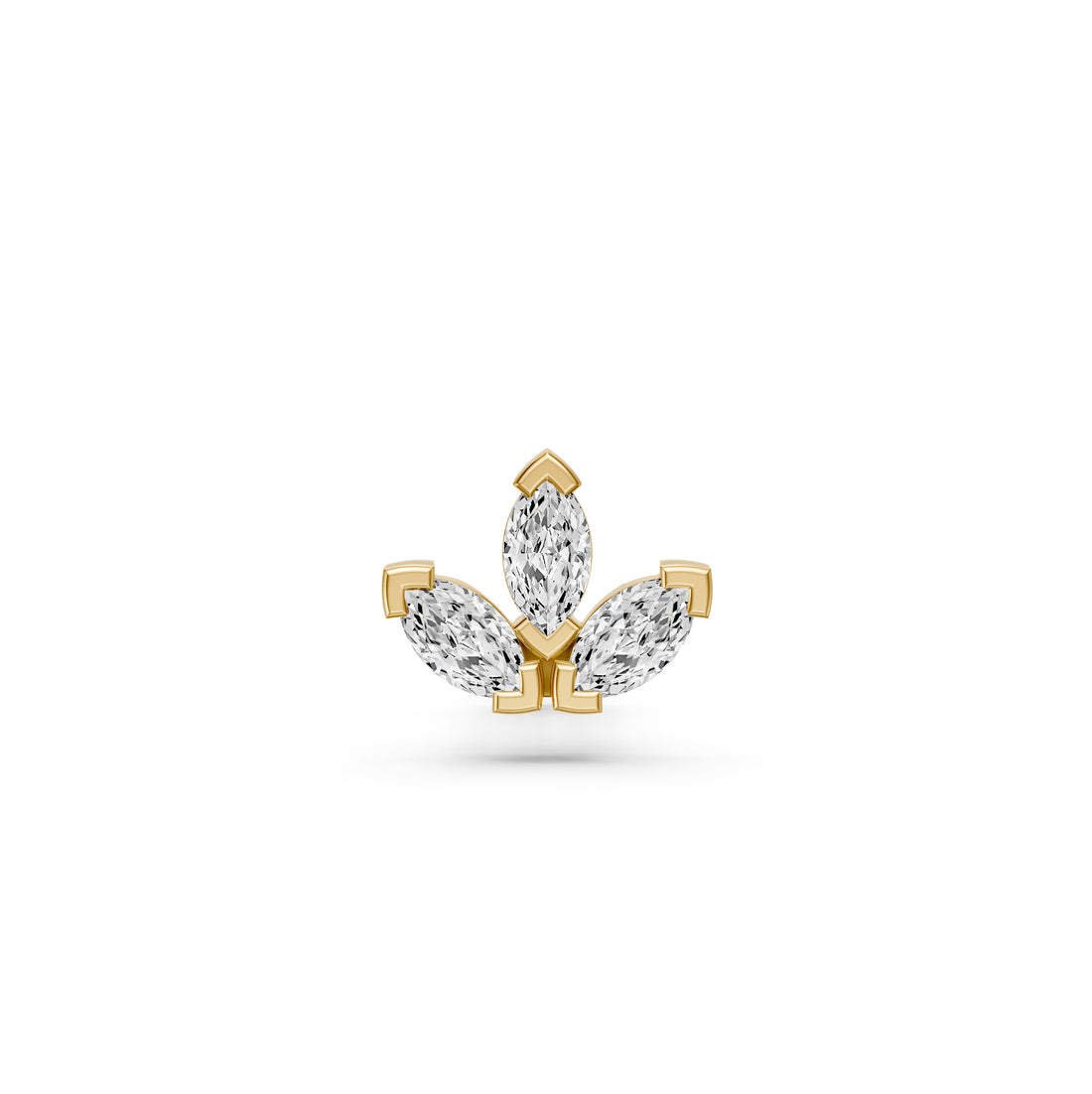 Trinity Marquise Diamond Piercing in Yellow Gold