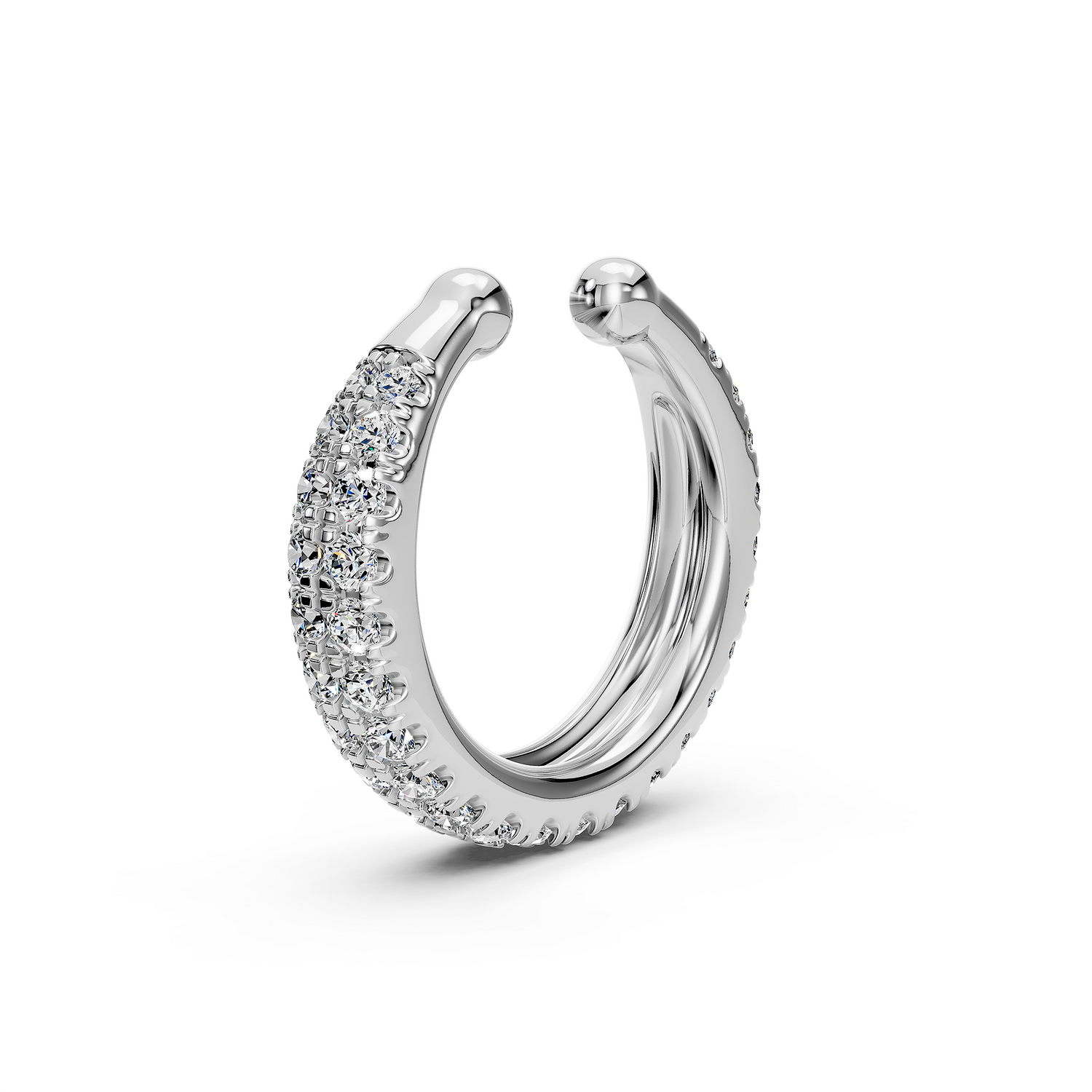 Diamond Cuff Earring in White Gold