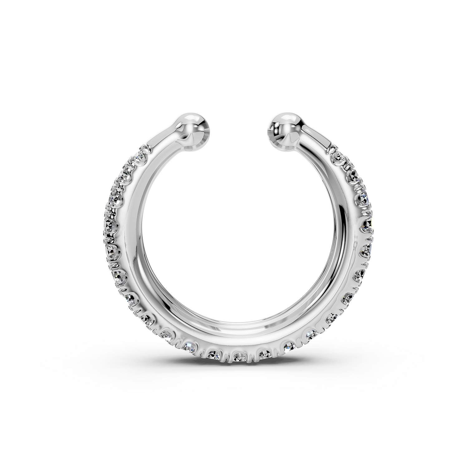 Diamond Cuff Earring in White Gold