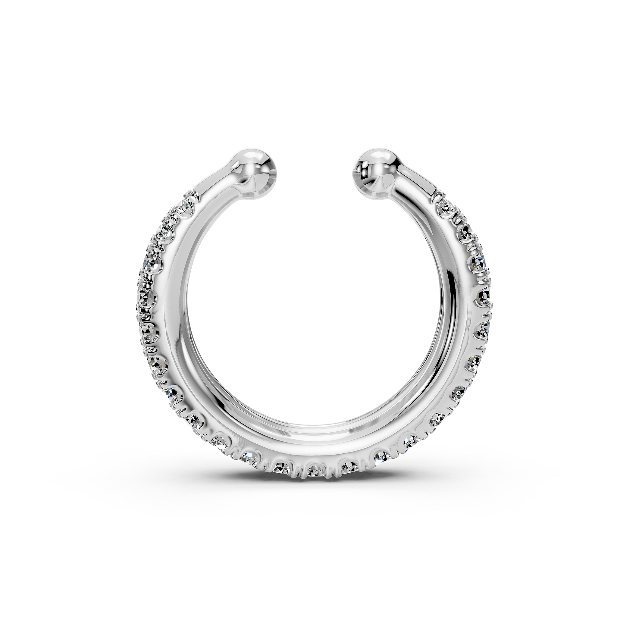 Diamond Cuff Earring in White Gold