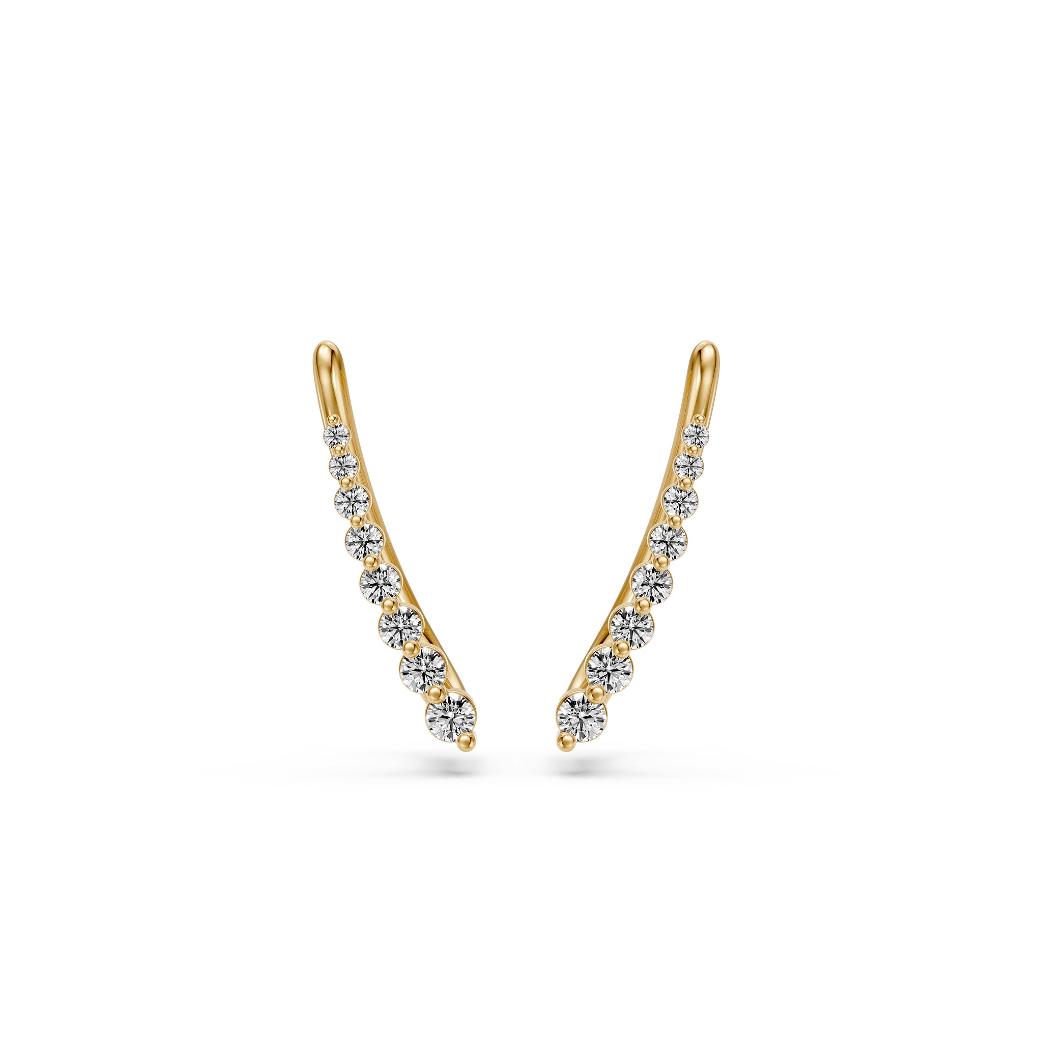 Arc Diamond Earrings in Yellow Gold