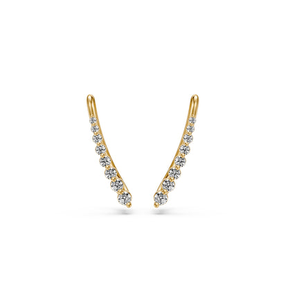 Arc Diamond Earrings in Yellow Gold