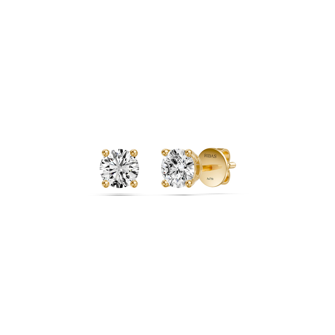 Diamond Stud Earrings in Yellow Gold