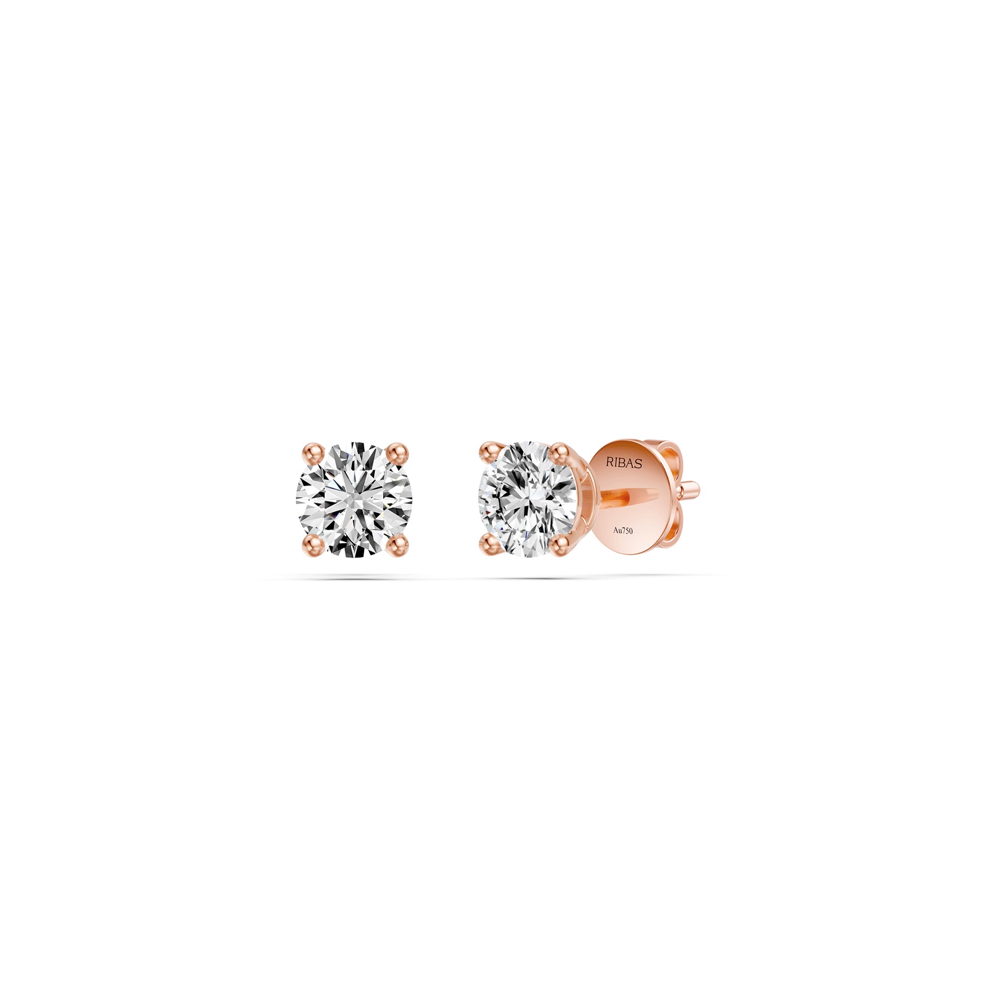Diamond Stud Earrings in Rose Gold