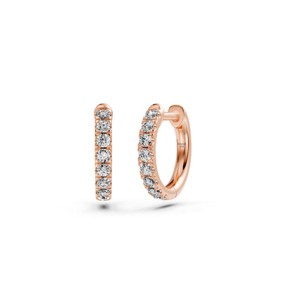 Diamond Hoop Earrings in Pink Gold