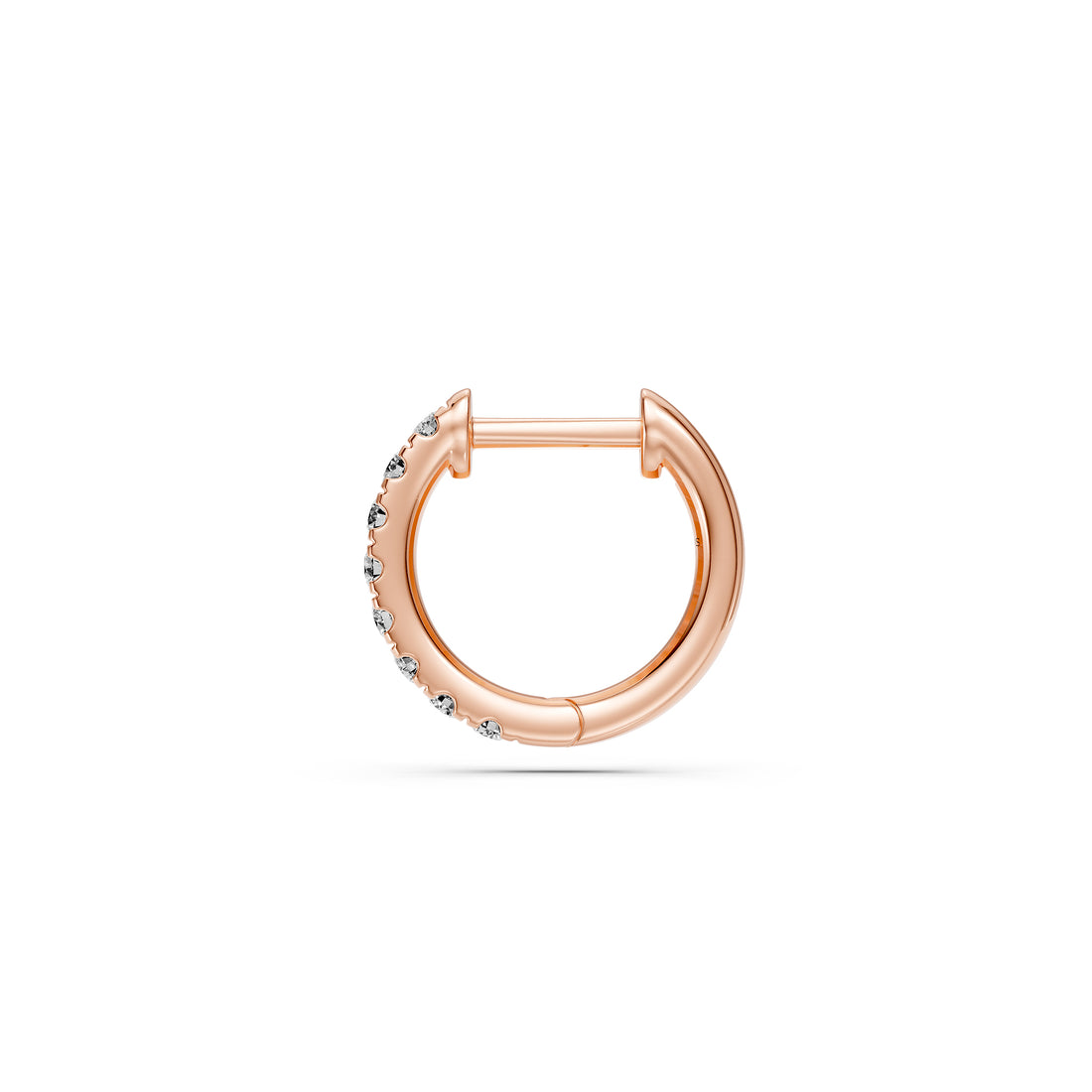 Diamond Hoop Earrings in Pink Gold