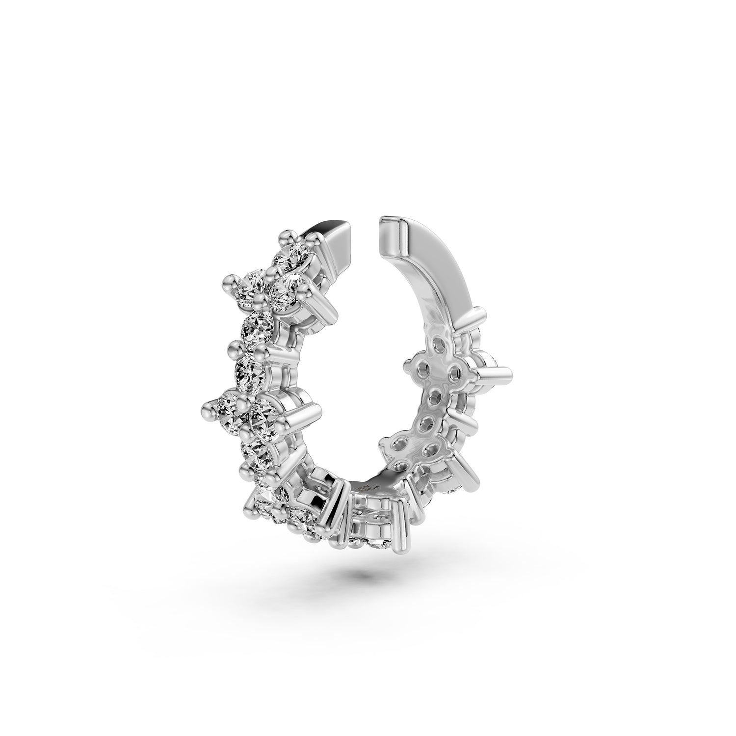 Diamond Cuff Earring in White Gold