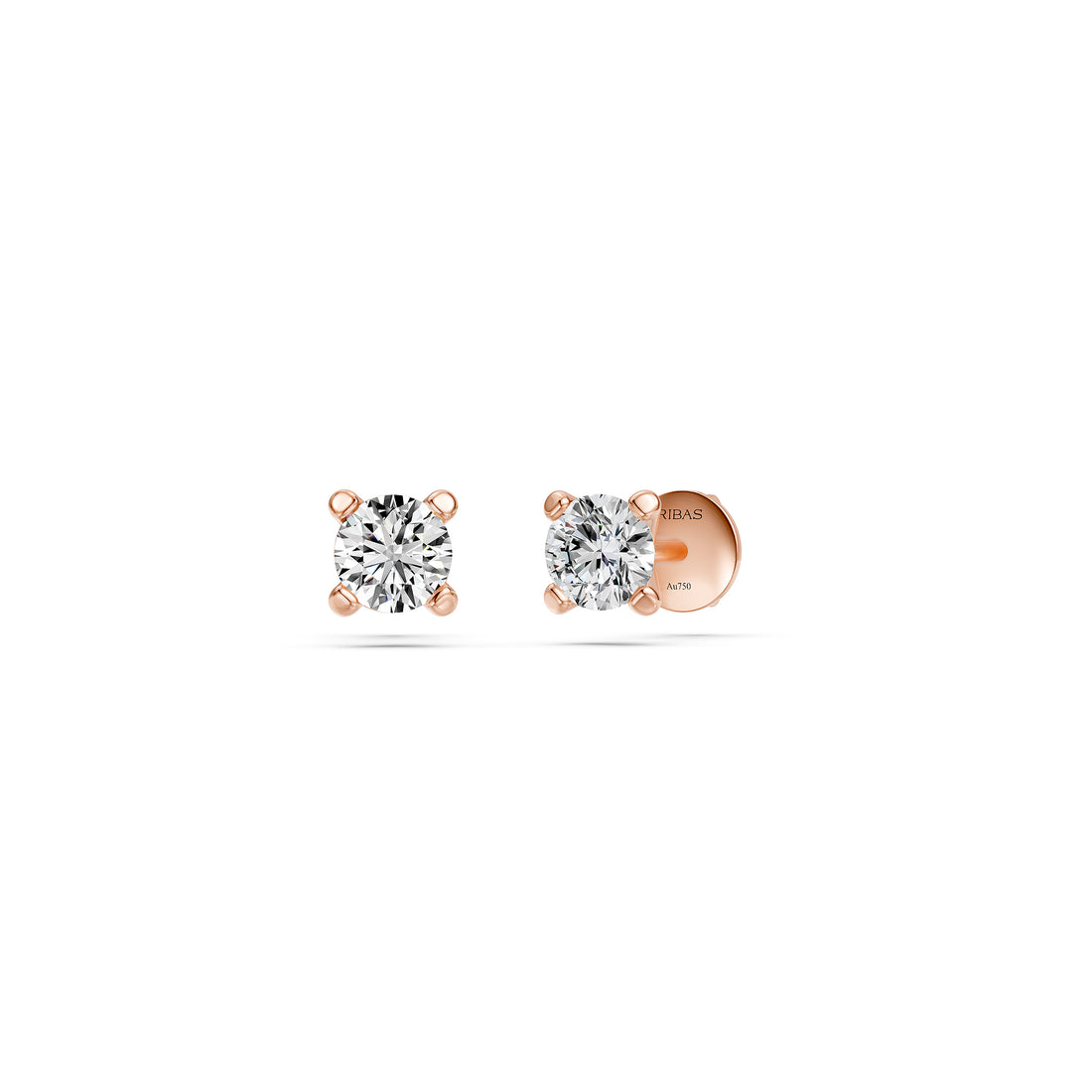 Diamond Stud Earrings in Rose Gold