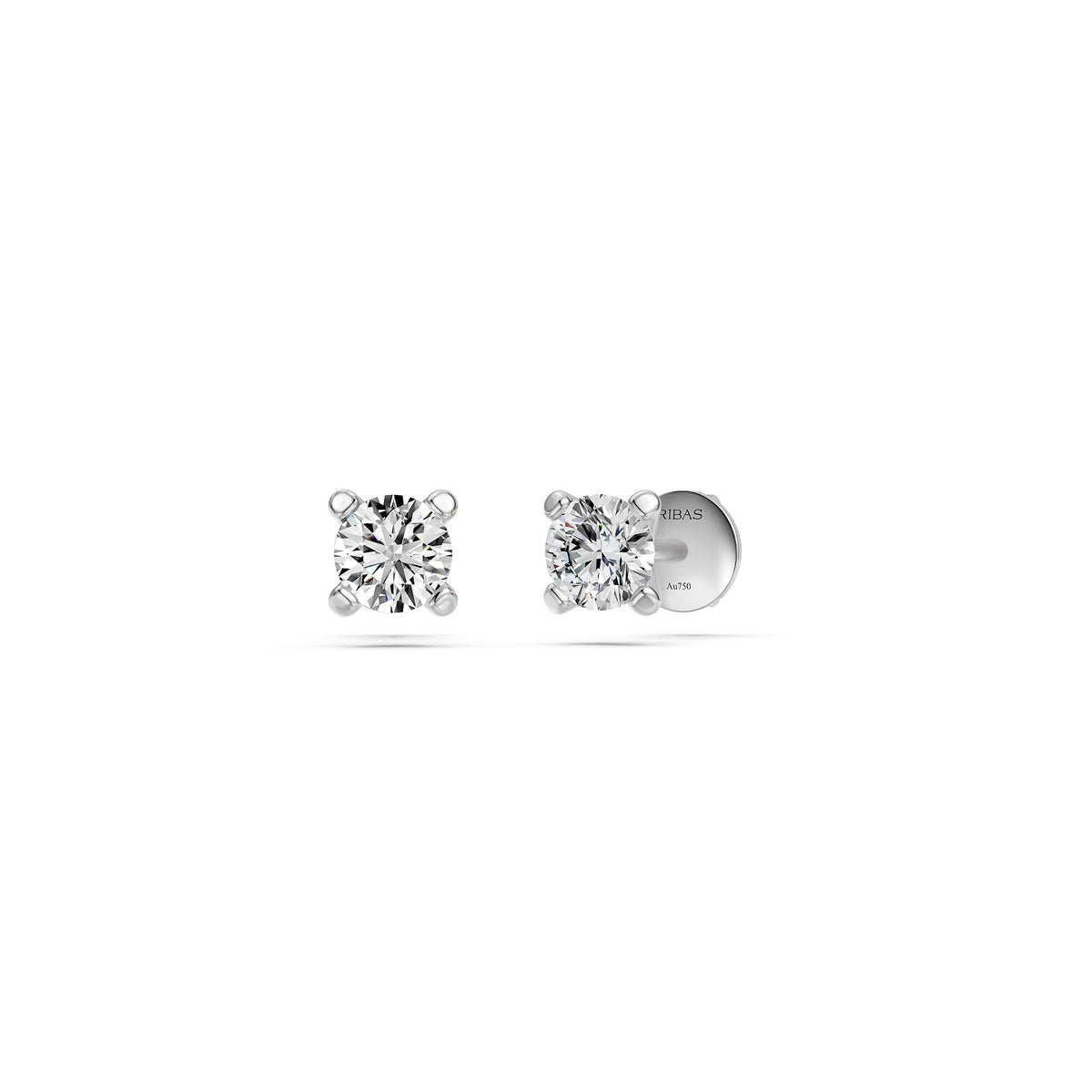 Diamond Stud Earrings in White Gold