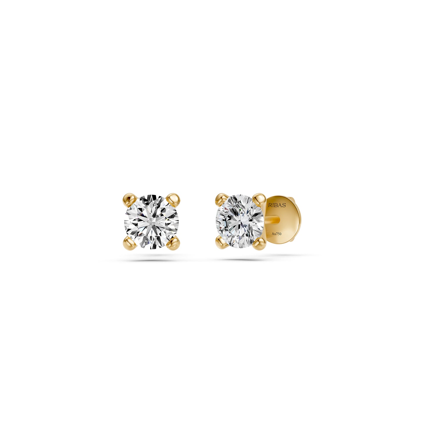Diamond Stud Earrings in Yellow Gold