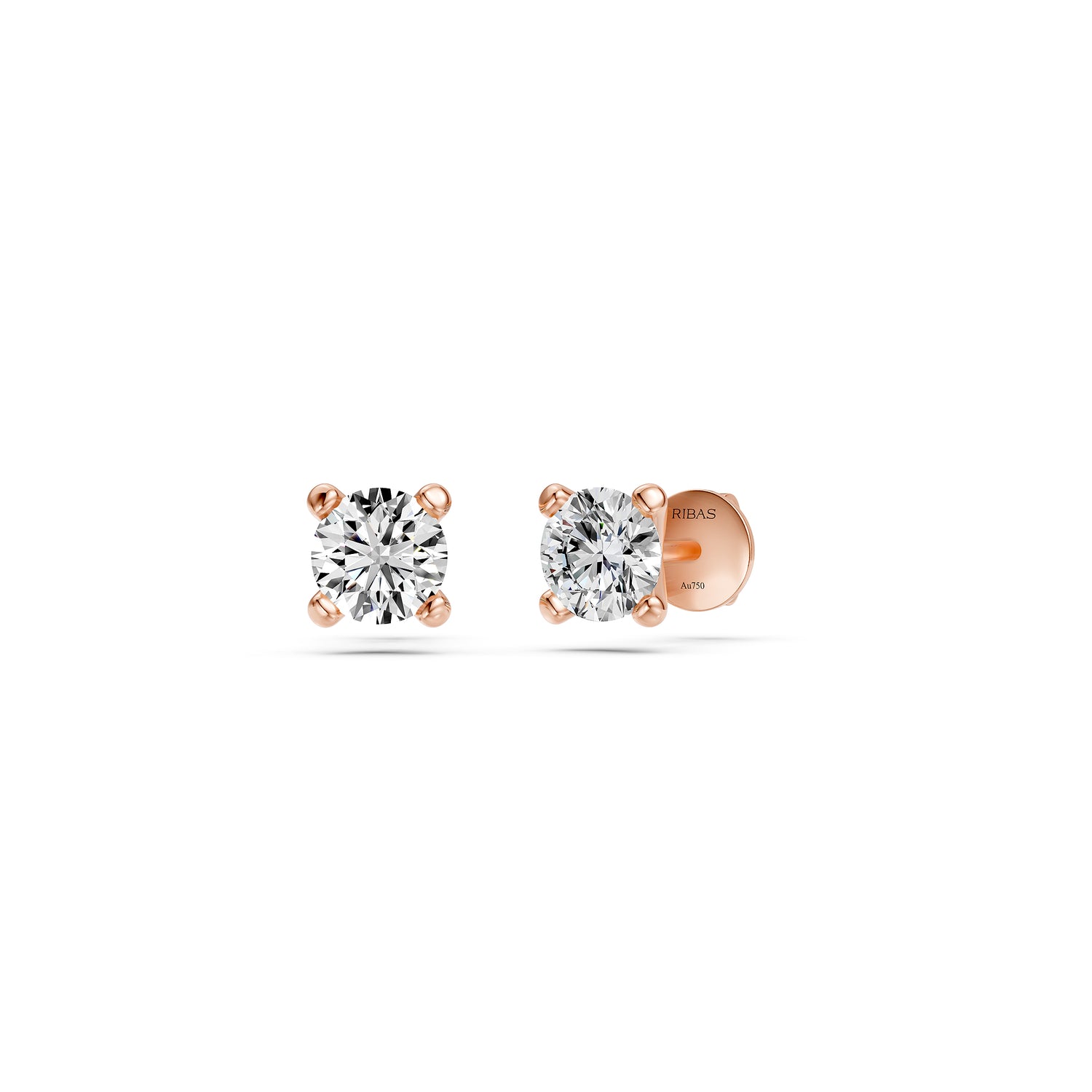 Diamond Stud Earrings in Rose Gold