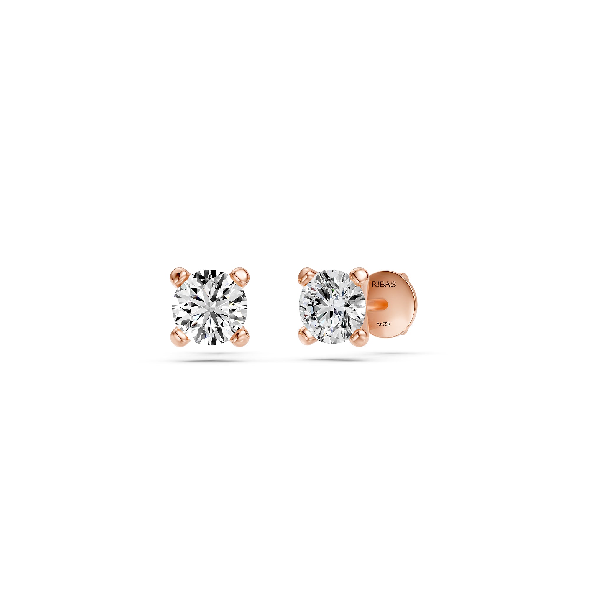 Diamond Stud Earrings in Rose Gold