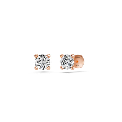 Diamond Stud Earrings in Rose Gold