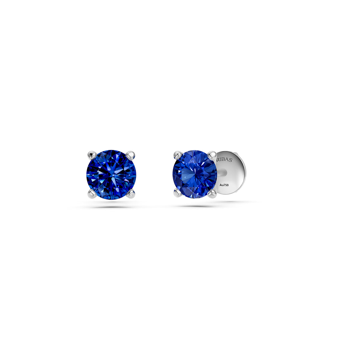 Blue Sapphire Earring in White Gold