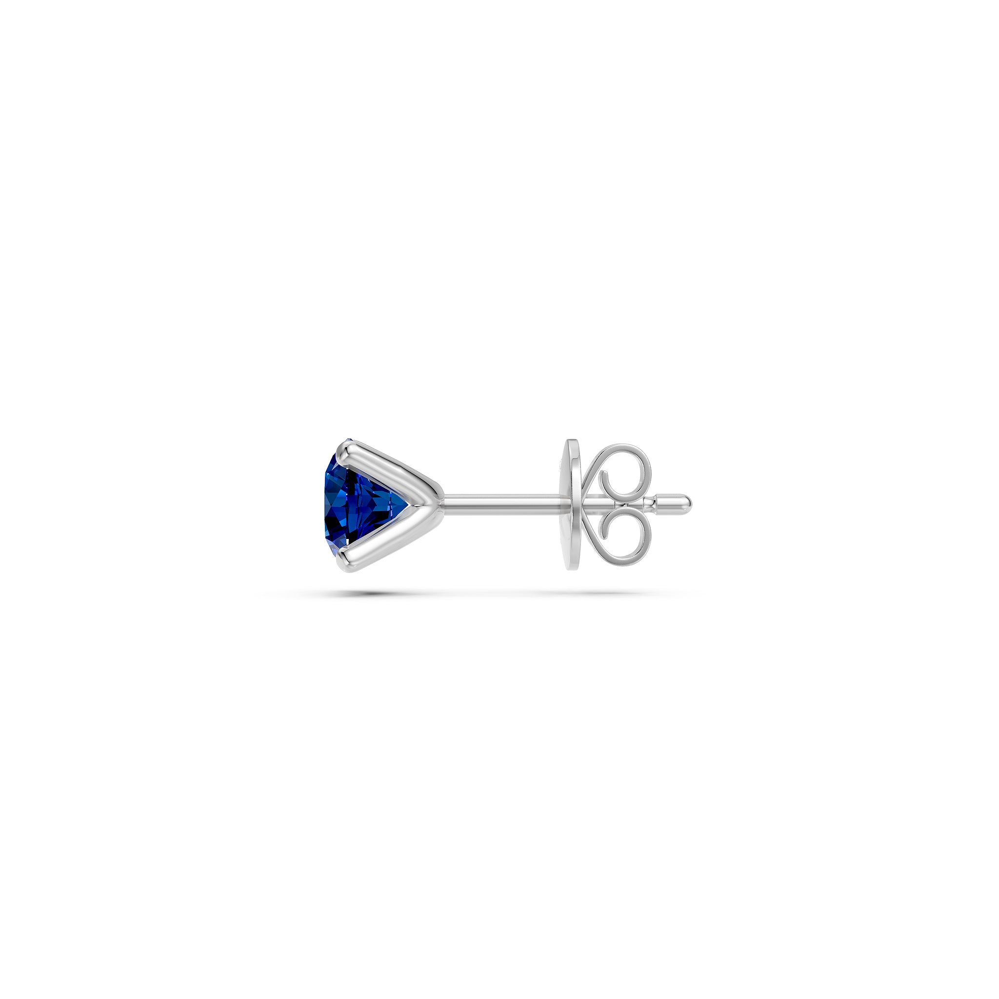 Blue Sapphire Earring in White Gold