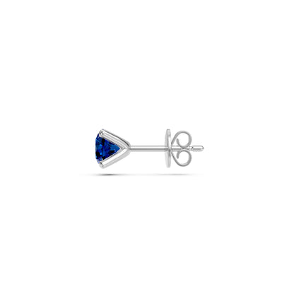 Blue Sapphire Earring in White Gold