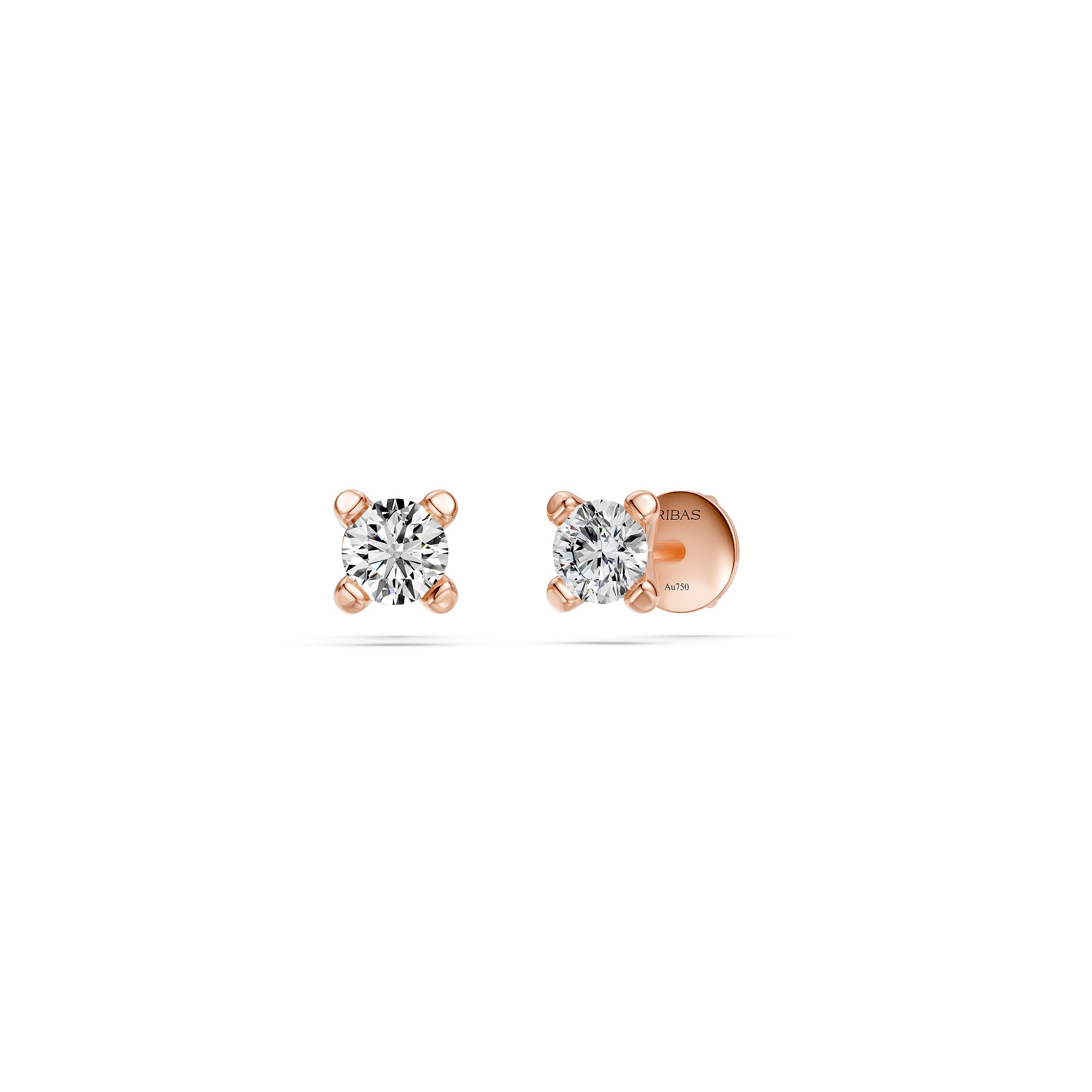 Diamond Stud Earrings in Rose Gold