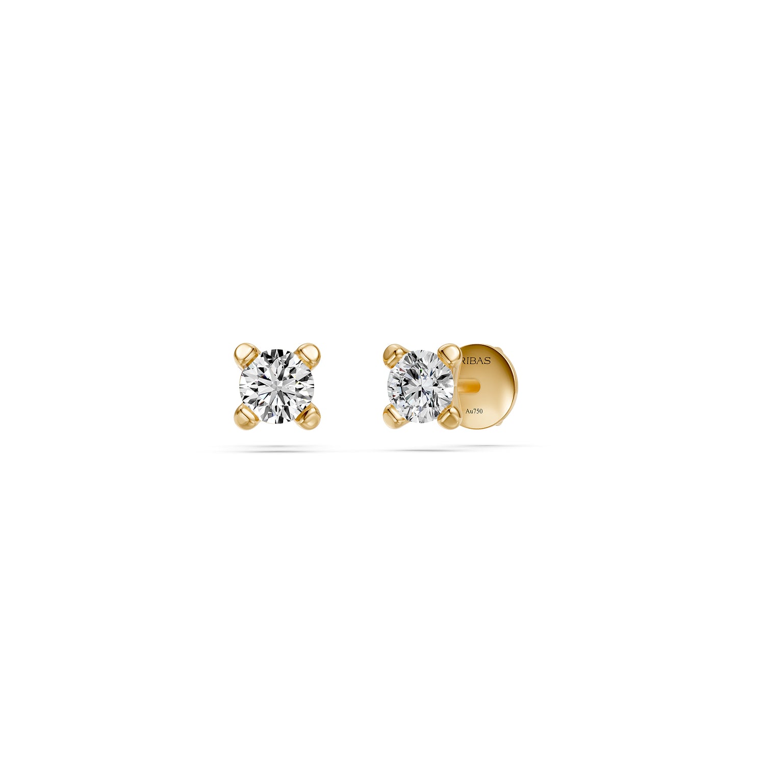 Diamond Stud Earrings in Yellow Gold