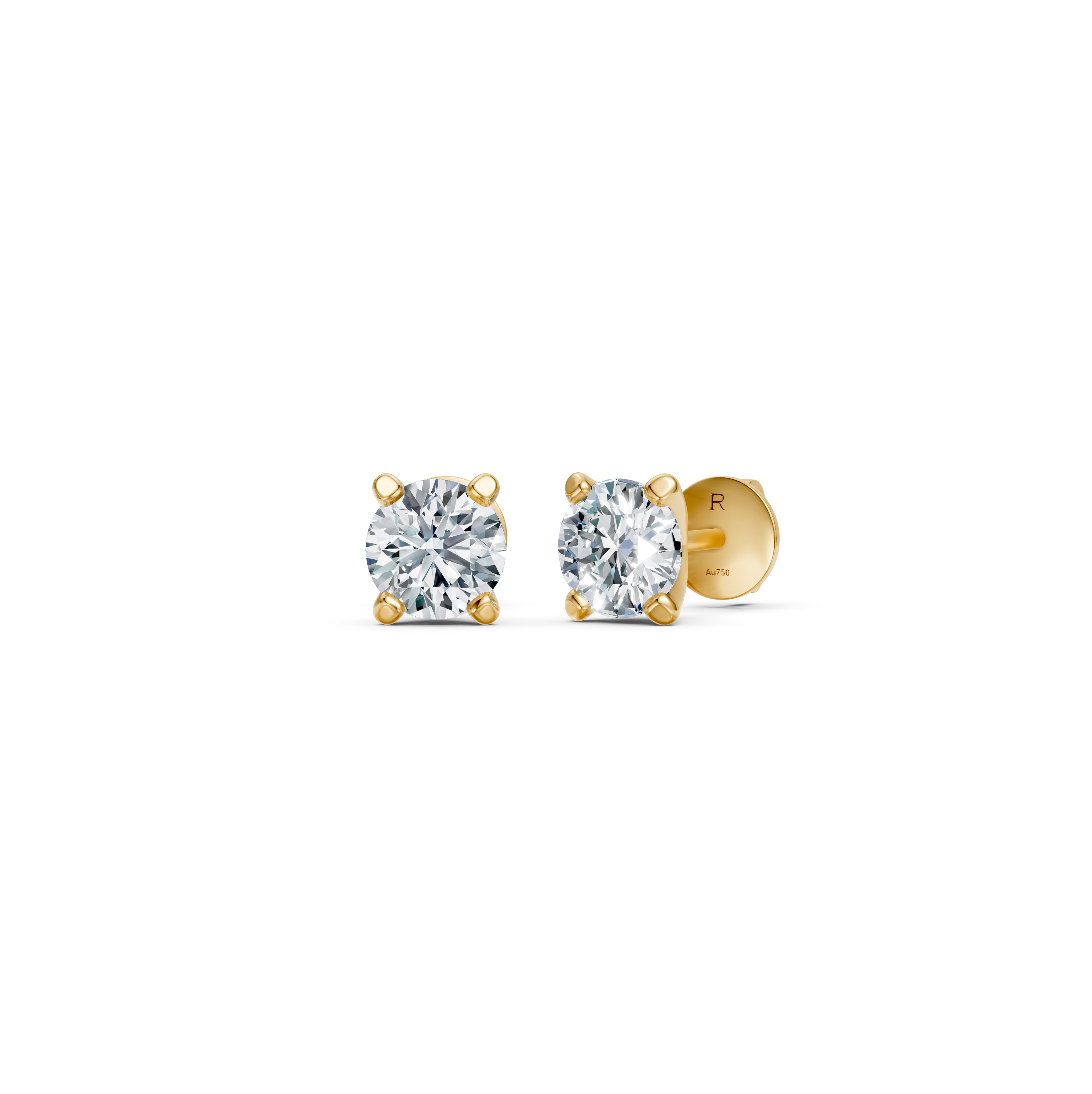 Diamond Stud Earrings in Yellow Gold