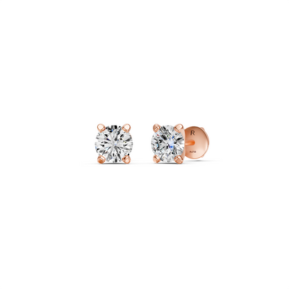 Diamond Stud Earrings in Rose Gold