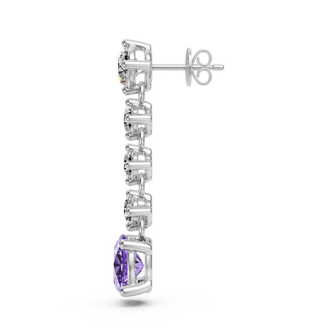 Tanzanite and Diamond Earrings in White Gold