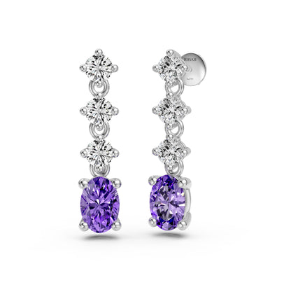 Tanzanite and Diamond Earrings in White Gold
