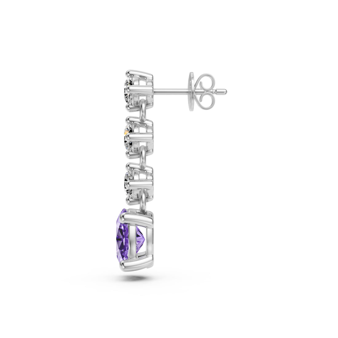 Tanzanite and Diamond Earrings in White Gold
