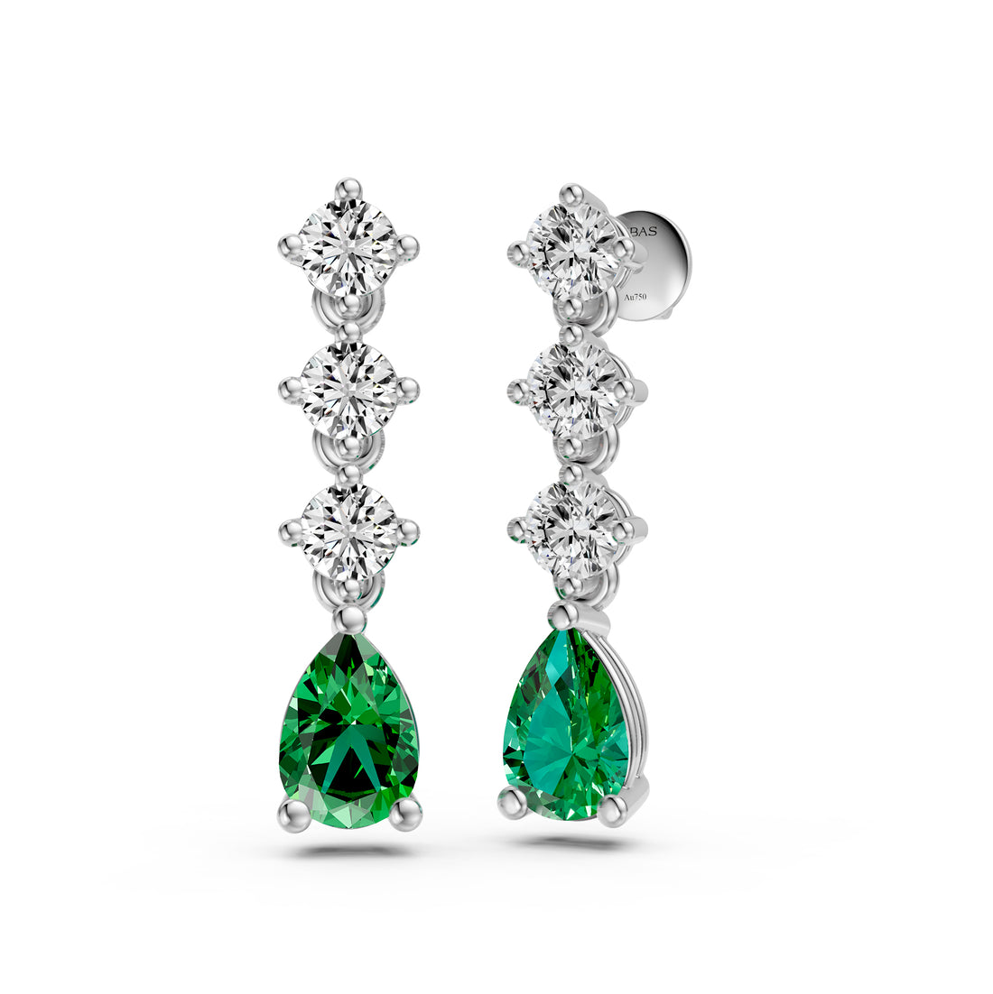 Tsavorites and Diamond Earrings in White Gold