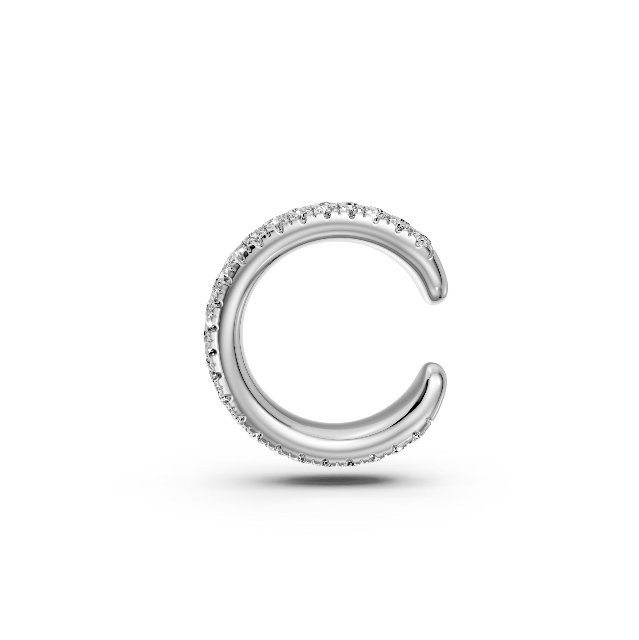 Diamond Cuff Earring in White Gold