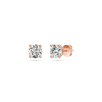 Rožinio aukso auskarai su deimantais