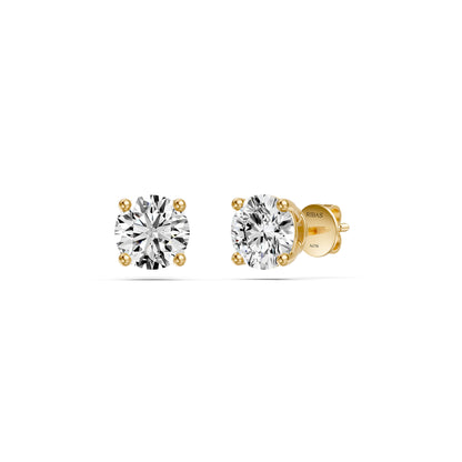 Diamond Stud Earrings in Yellow Gold