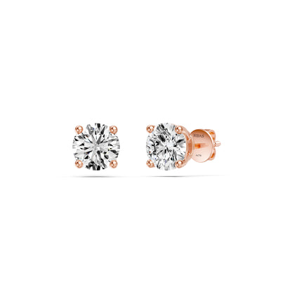 Diamond Stud Earrings in Rose Gold