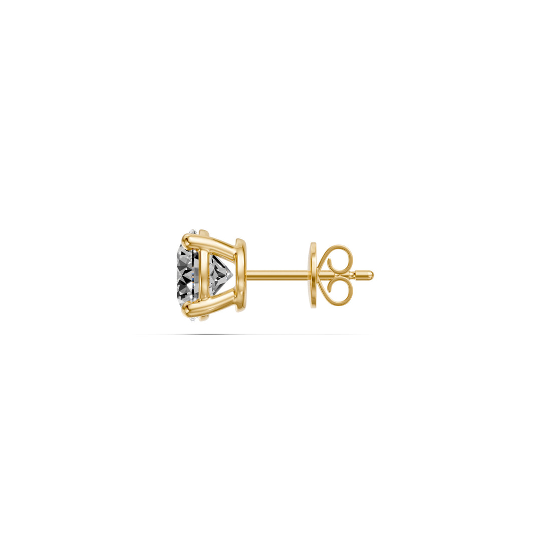 Diamond Stud Earrings in Yellow Gold