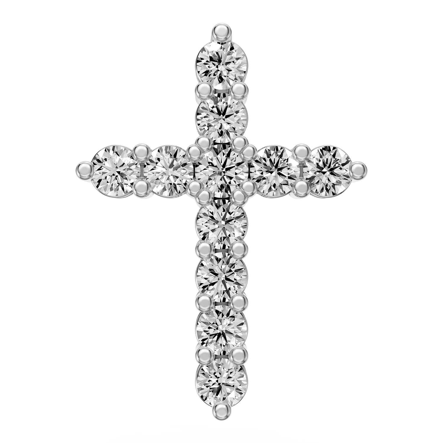 Diamond Cross Necklace in White Gold