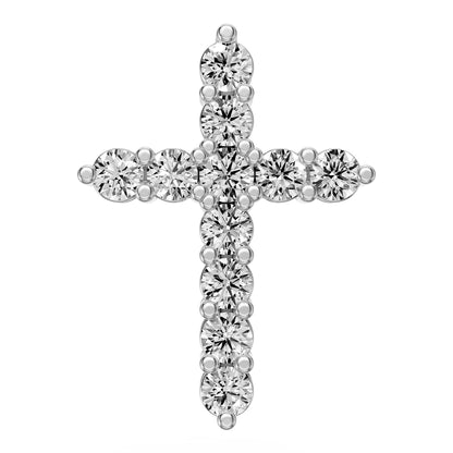 Diamond Cross Necklace in White Gold