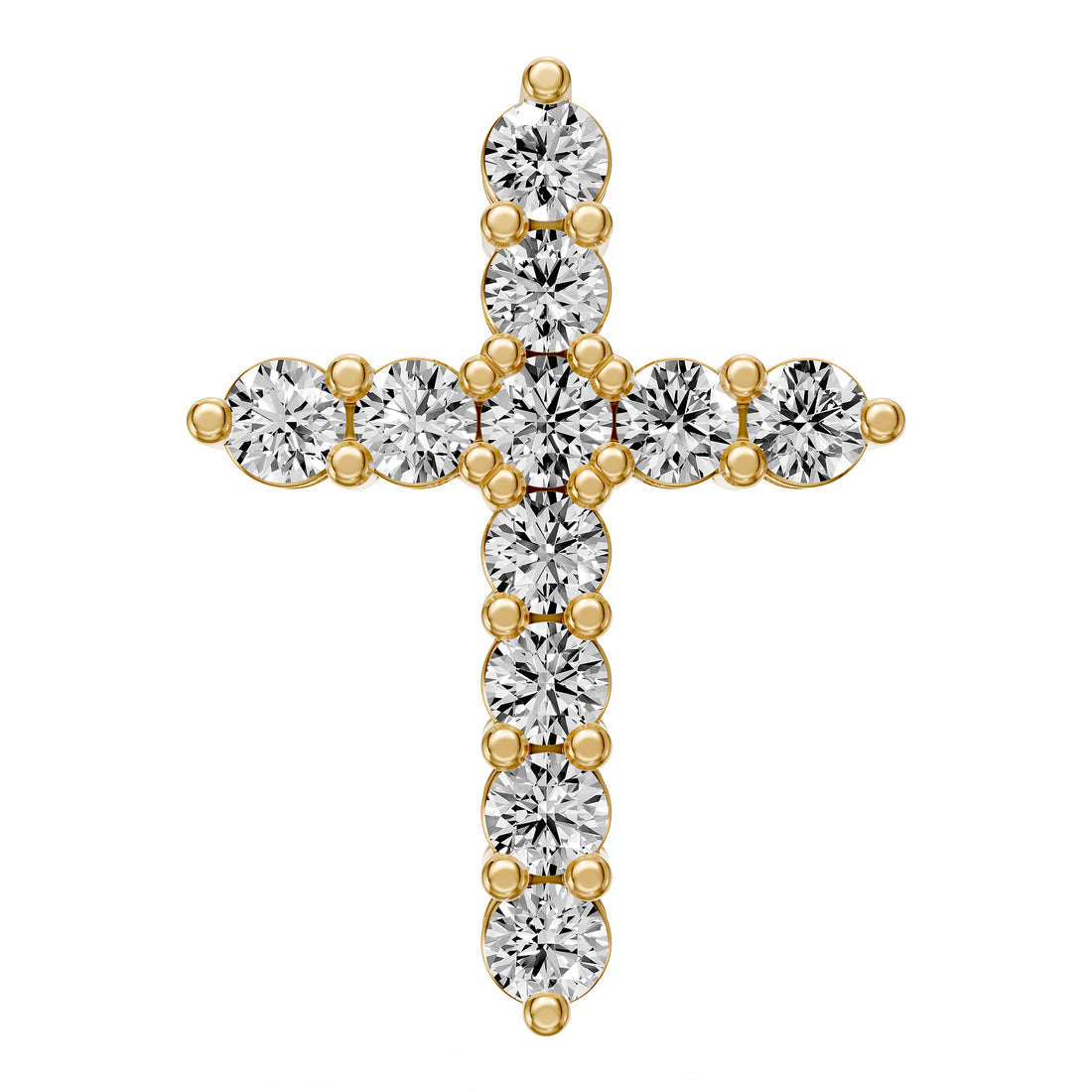 Diamond Cross Necklace in Yellow Gold